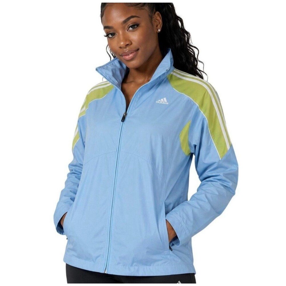 Adidas performance women’s training jacket Blue Green Sz L
